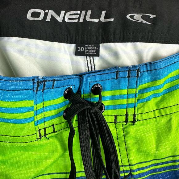 O’Neill Men’s 30 Santa Cruz Stripe Board Shorts No Stretch - Picture 3 of 10